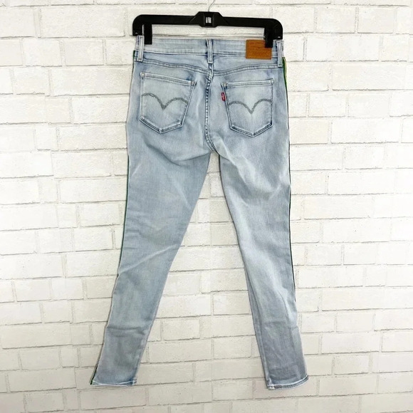 Levi's 711 Skinny Jeans With Stripes Down Legs Women's Waist Size 28 - Picture 4 of 9